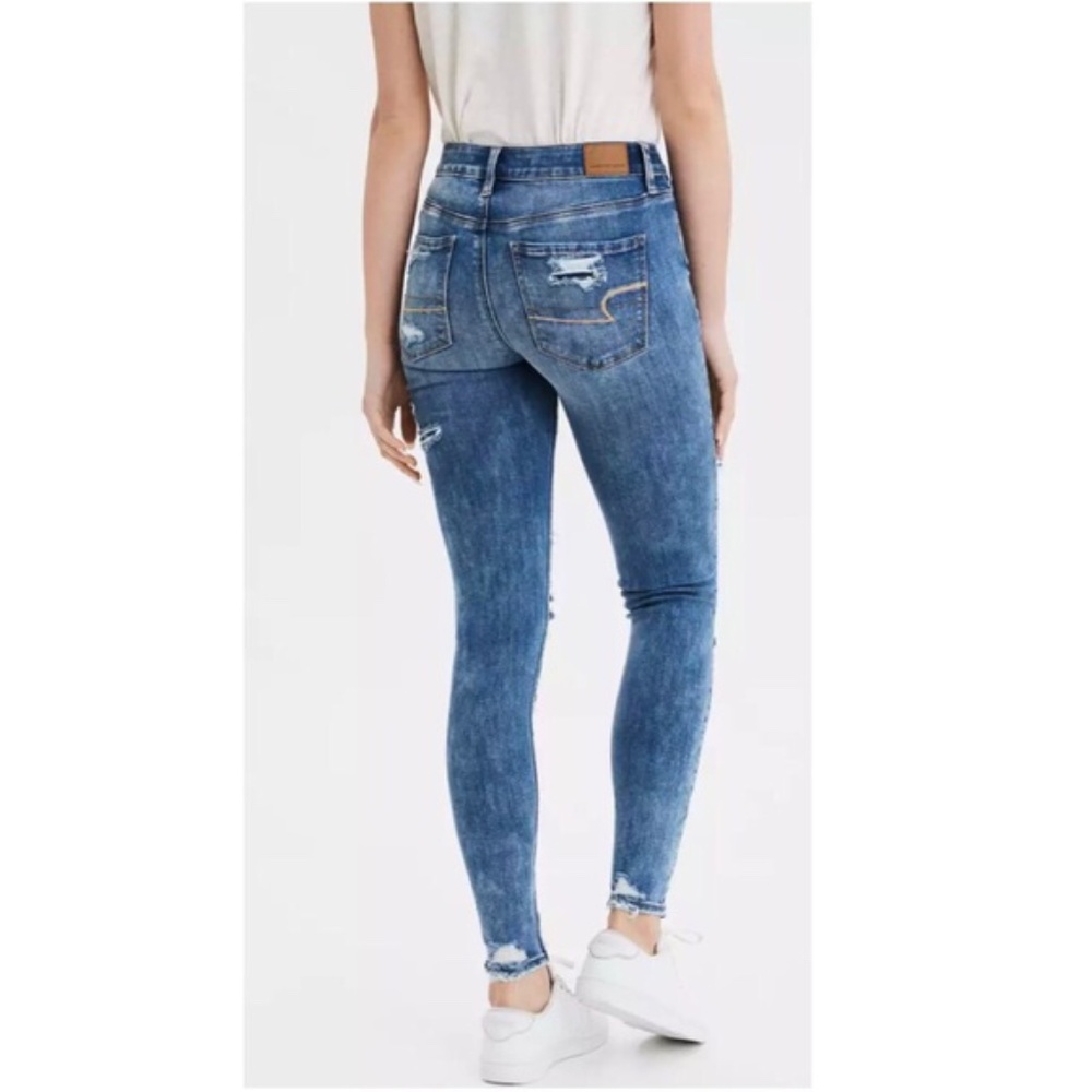 AE Ne(x)t Level High Waisted Jegging Patched distressed demin - Picture 2 of 11